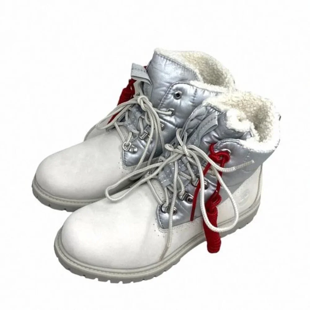 Timberland Women's Premium 6 Inch Warm Lined Boot TB0A44WJ Nubuck White Silver - Picture 5 of 9
